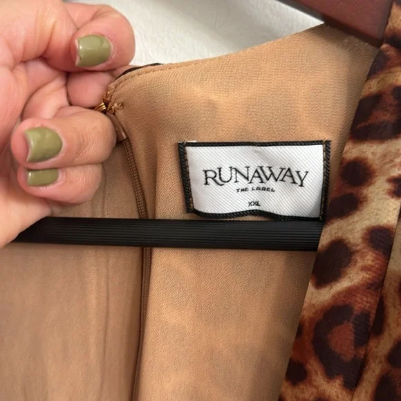 RUNAWAY THE LABEL SARI MAXI DRESS - LEOPARD PRINT sz xxl - Picture 6 of 9